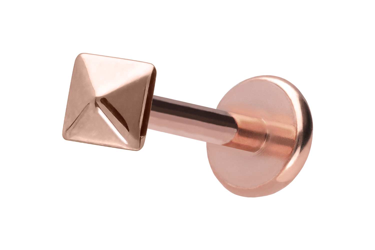 Titan Labret Piercing mit Push Fit PYRAMIDE